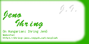 jeno ihring business card